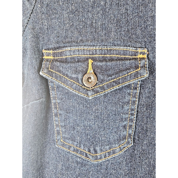 Vintage 90s Y2K Tommy Hilfiger Denim Blue Jean Snap Front Dress Women’s Size L - Picture 4 of 12